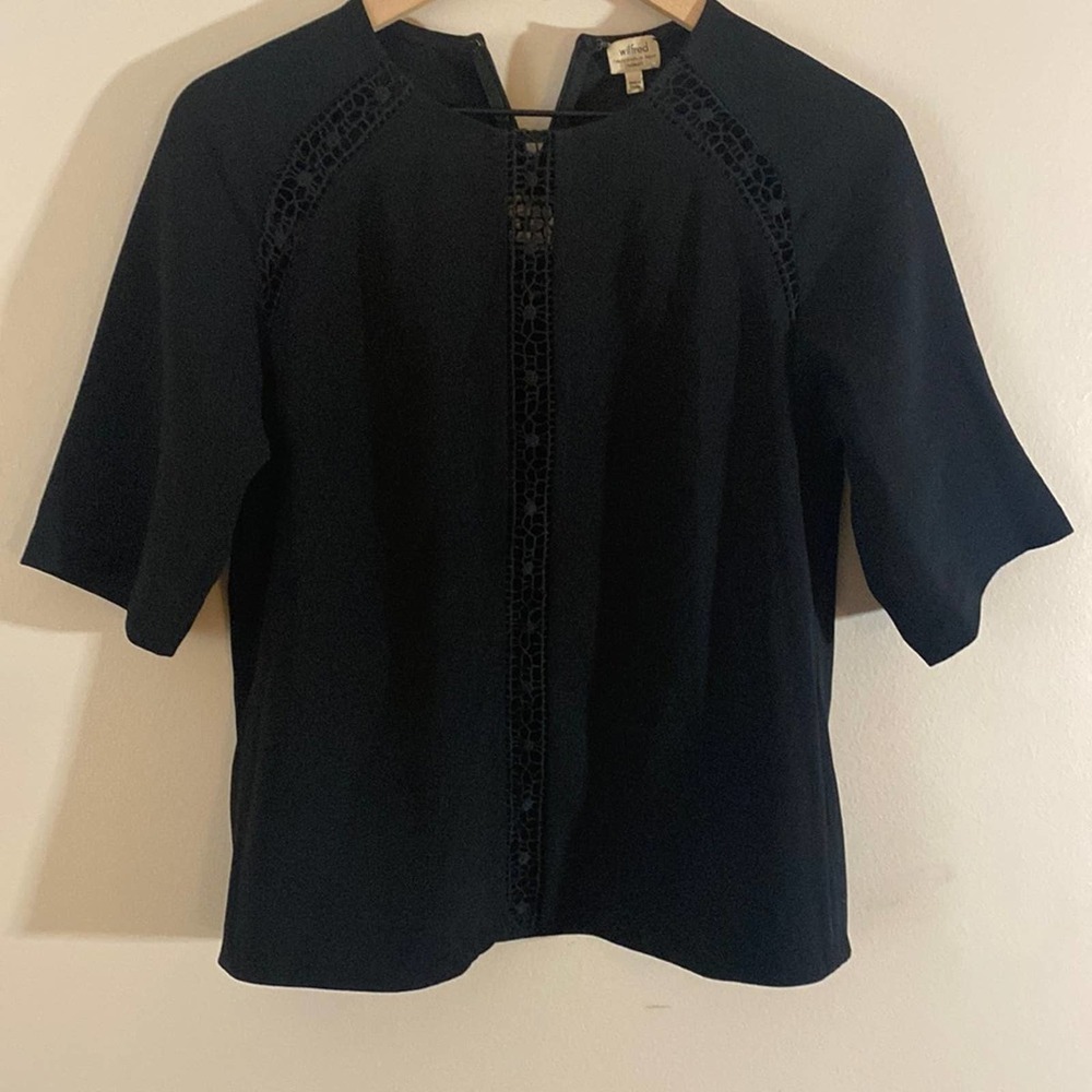 Wilfred Aritzia Black Short Sleeved Blouse Size XS